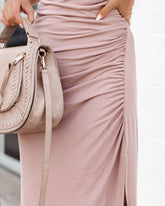 Myra Ruched Knit Midi Dress - Stone Ins Street